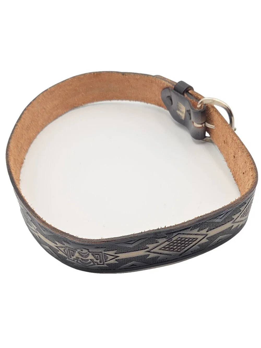 Vintage Brush Creek FG Cowhide Native inspired SW eagle motif USA made belt
